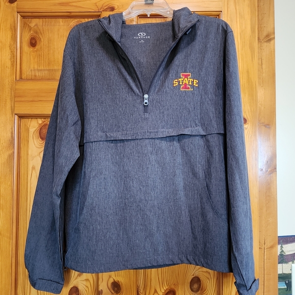 Vantage Jackets & Blazers - Vantage Gray Iowa State Pullover Hoodie - Embroidered Logo, Size S